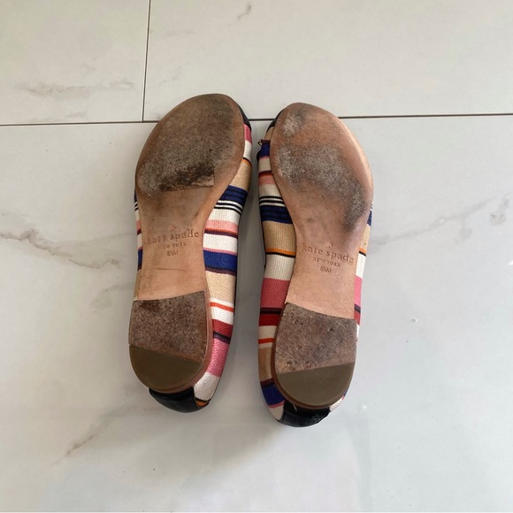 Kate Spade Wooster ballerina cap toe striped flats 6.5 - Picture 5 of 5